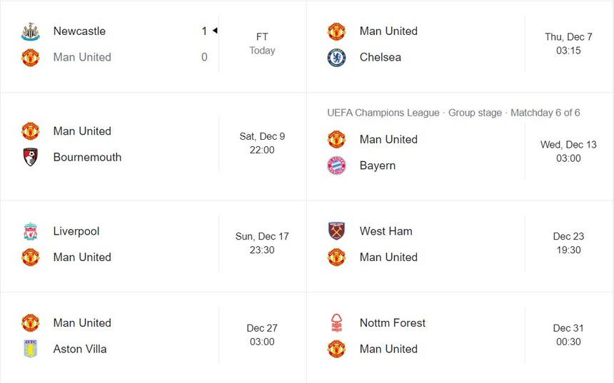 MU đối mặt lịch đấu bão tố trong tháng 12, HLV Ten Hag dễ bay ghế - Ảnh 3.