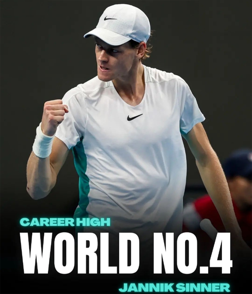 Bảng xếp hạng quần vợt tuần này: Kỷ lục của Jannik Sinner - Ảnh 1.