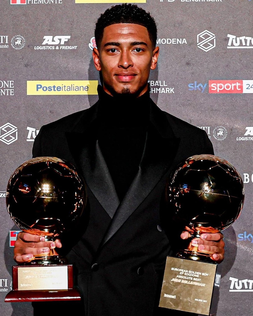 Bellingham nhận giải Cậu bé vàng 2023, Haaland vượt Messi giành giải Cầu thủ vàng 2023 - Ảnh 2.