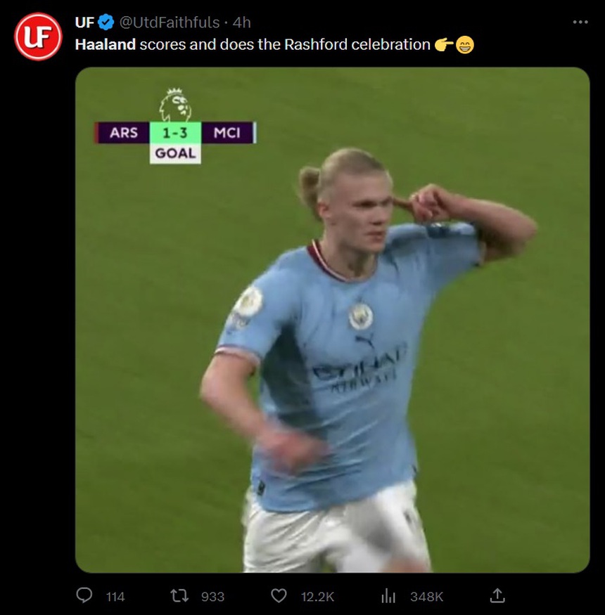 CĐV MU xấu hổ vì nhầm tưởng Haaland sao chép cách ăn mừng bàn thắng của Rashford - Ảnh 2. CĐV MU xấu hổ vì nhầm tưởng Haaland sao chép cách ăn mừng bàn thắng của Rashford - Ảnh 2.