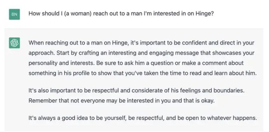 Các chuyên gia hẹn hò nổi tiếng "mổ xẻ" khi nhờ ChatGPT lên kế hoạch cho chiến lược tán tỉnh: Chỉn chu nhưng không hợp lý! - Ảnh 2.