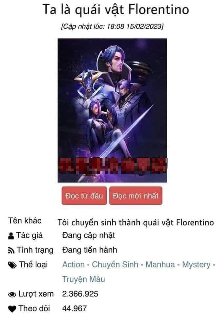 Game thủ Liên Quân choáng váng với bộ truyện ‘Ta là quái vật Florentino’ có tới gần 2.4 triệu lượt đọc - Ảnh 1.
