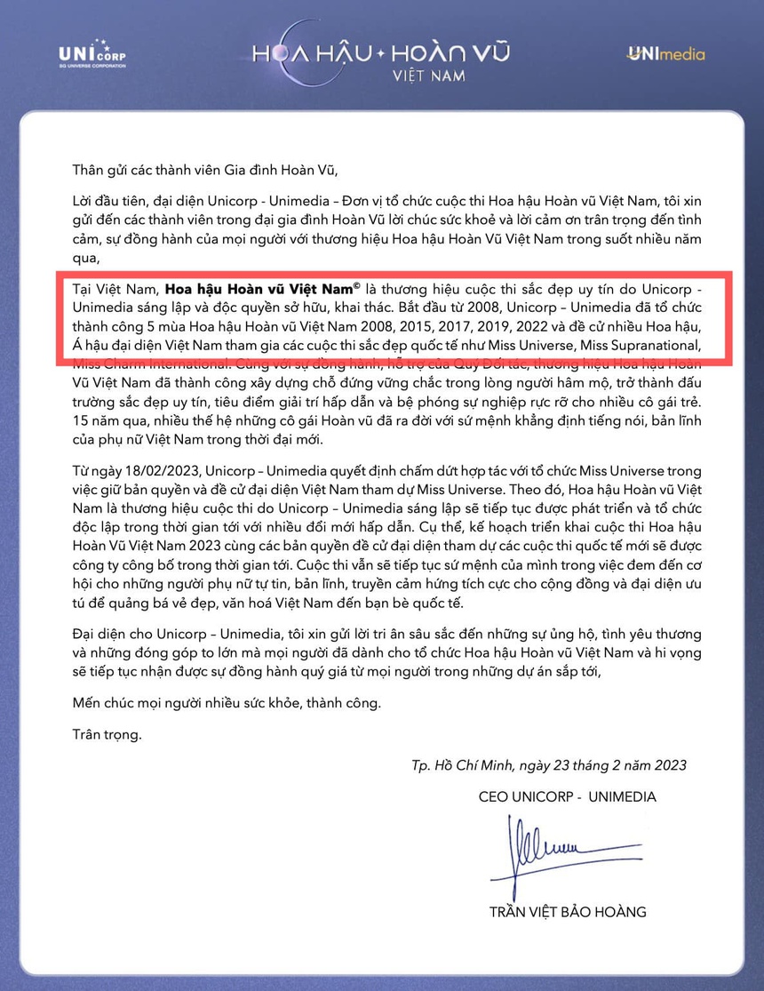 Fanpage đơn vị mới dùng tên Hoa hậu Hoàn vũ Việt Nam, CEO Bảo Hoàng: "Thiếu chuyên nghiệp, sẽ quyết liệt lên án" - Ảnh 2.