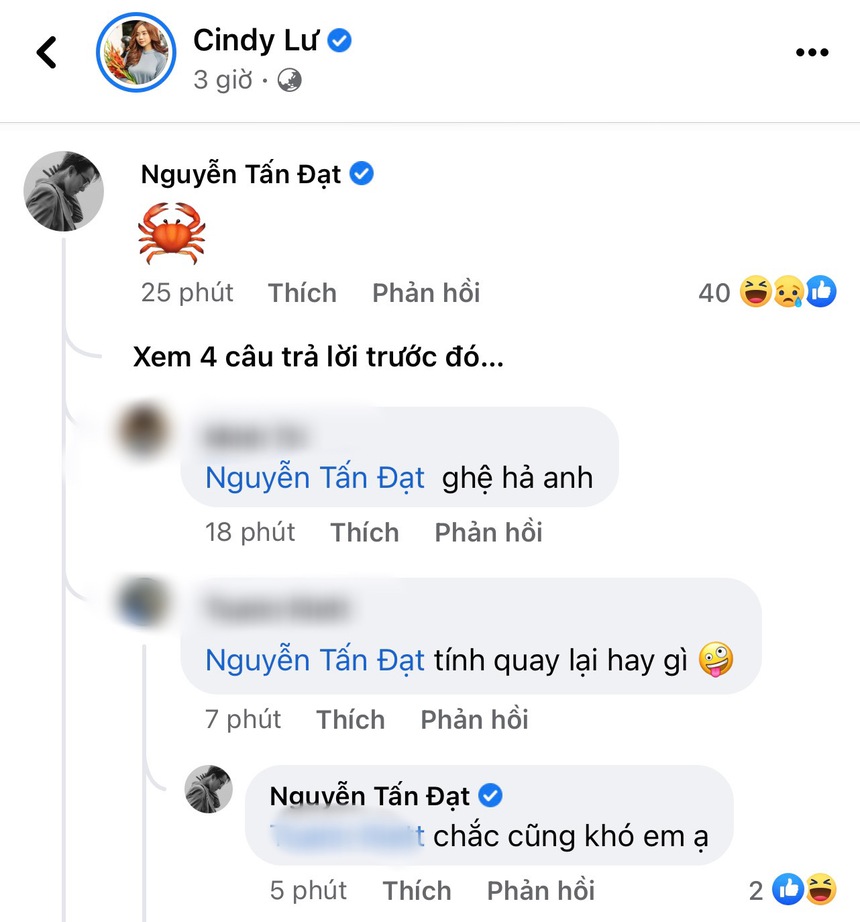 Đạt G tương tác thân thiết với tình cũ Cindy Lư, phản ứng sao khi được hỏi chuyện 'yêu lại từ đầu'? - Ảnh 2.