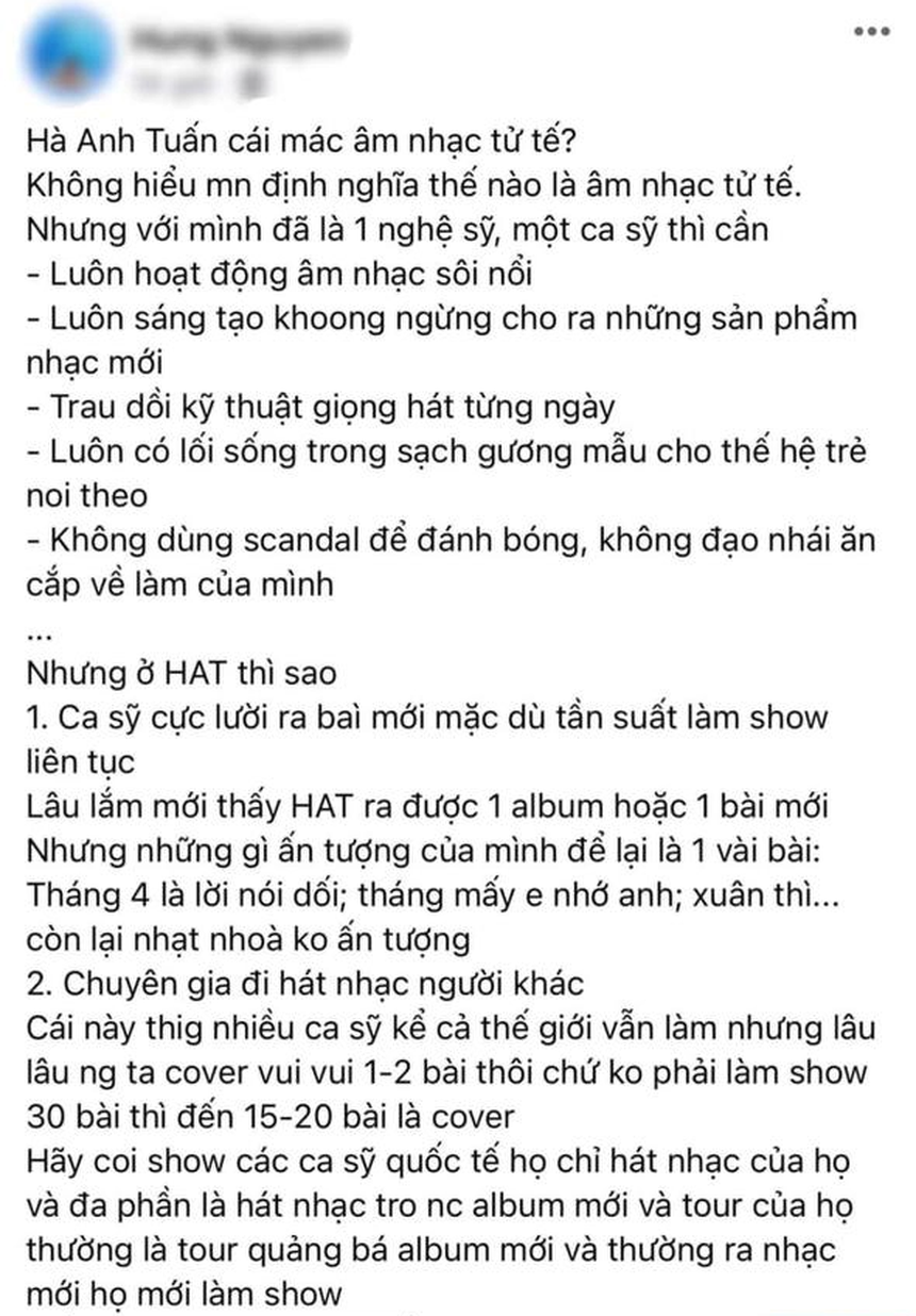 Kết thúc thành công concert Chân Trời Rực Rỡ, MXH vẫn rộ lên tranh cãi về chuyện hát cover và “âm nhạc tử tế” của Hà Anh Tuấn - Ảnh 3. Kết thúc thành công concert Chân Trời Rực Rỡ, MXH vẫn rộ lên tranh cãi về chuyện hát cover và “âm nhạc tử tế” của Hà Anh Tuấn - Ảnh 3.