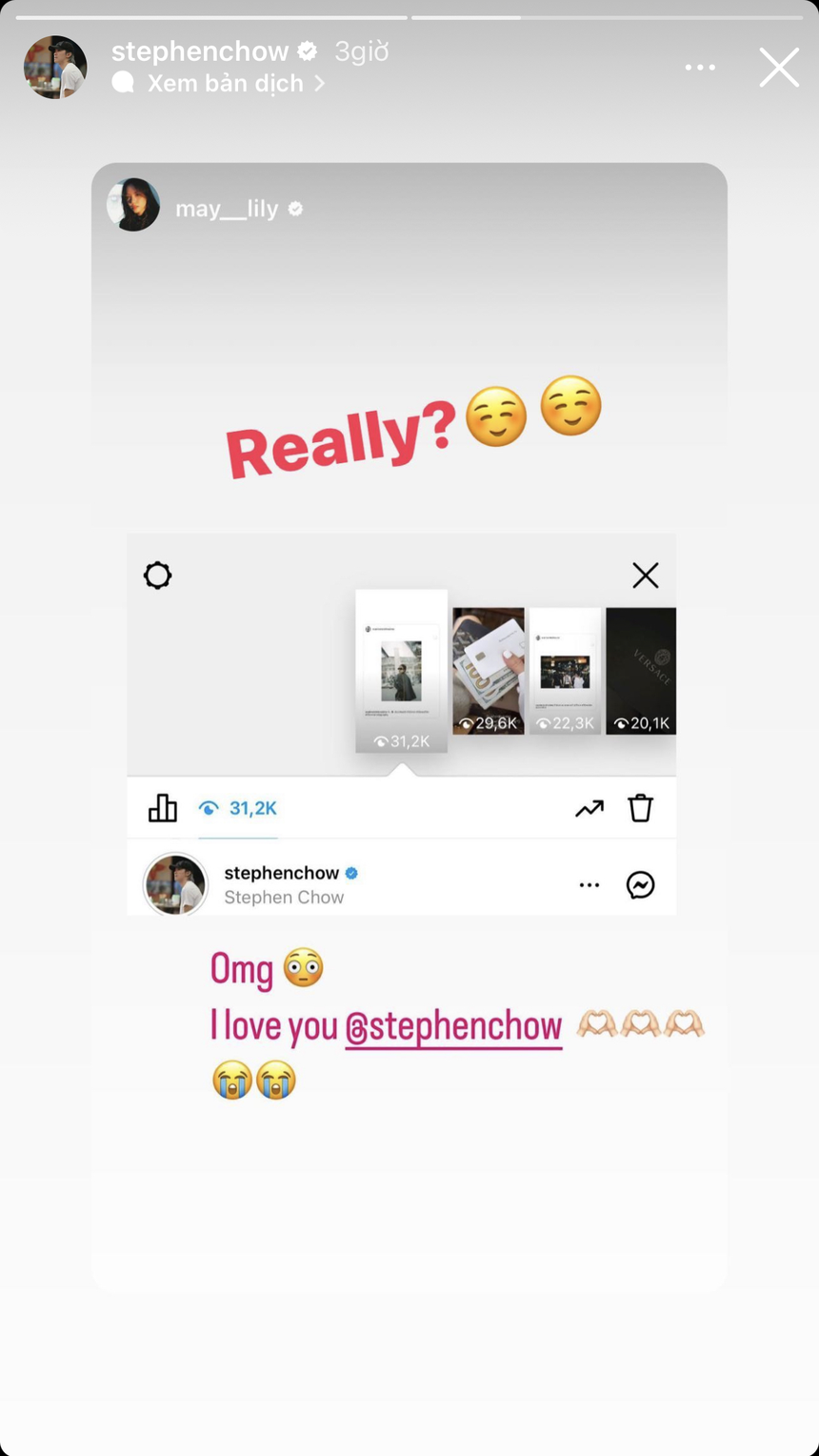 Phương Ly bày tỏ tình cảm, 'vua hài' Châu Tinh Trì: 'Thật không?' - Ảnh 1.