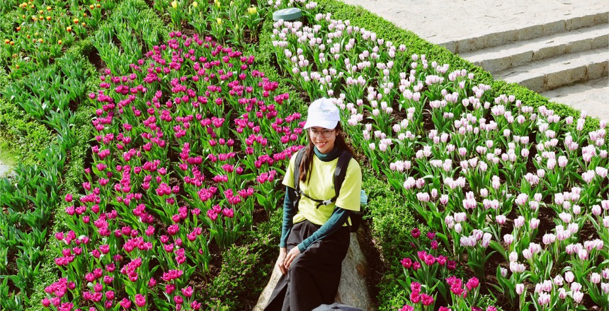 Du khách đổ lên núi Bà Đen check-in với hàng trăm ngàn cây hoa tulip dịp Tết - Ảnh 2.