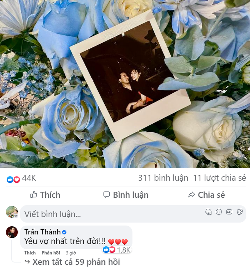 Hari Won đăng ảnh mừng sinh nhật, Trấn Thành để lại bình luận hút tương tác 'khủng' - Ảnh 2.