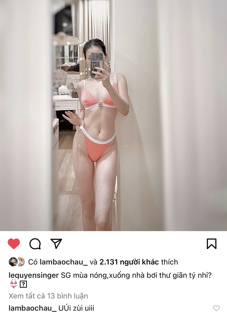 Lệ Quyên diện bikini khoe body "hót hòn họt", Lâm Bảo Châu bình luận đúng 3 chữ - Ảnh 1. Lệ Quyên diện bikini khoe body "hót hòn họt", Lâm Bảo Châu bình luận đúng 3 chữ - Ảnh 1.