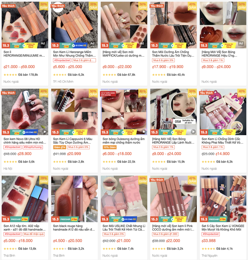 Son nội địa Trung giá rẻ tràn lan trên sàn TMĐT: giá bán chỉ từ 10k, hàng loạt người dị ứng - Ảnh 2. Son nội địa Trung giá rẻ tràn lan trên sàn TMĐT: giá bán chỉ từ 10k, hàng loạt người dị ứng - Ảnh 2.