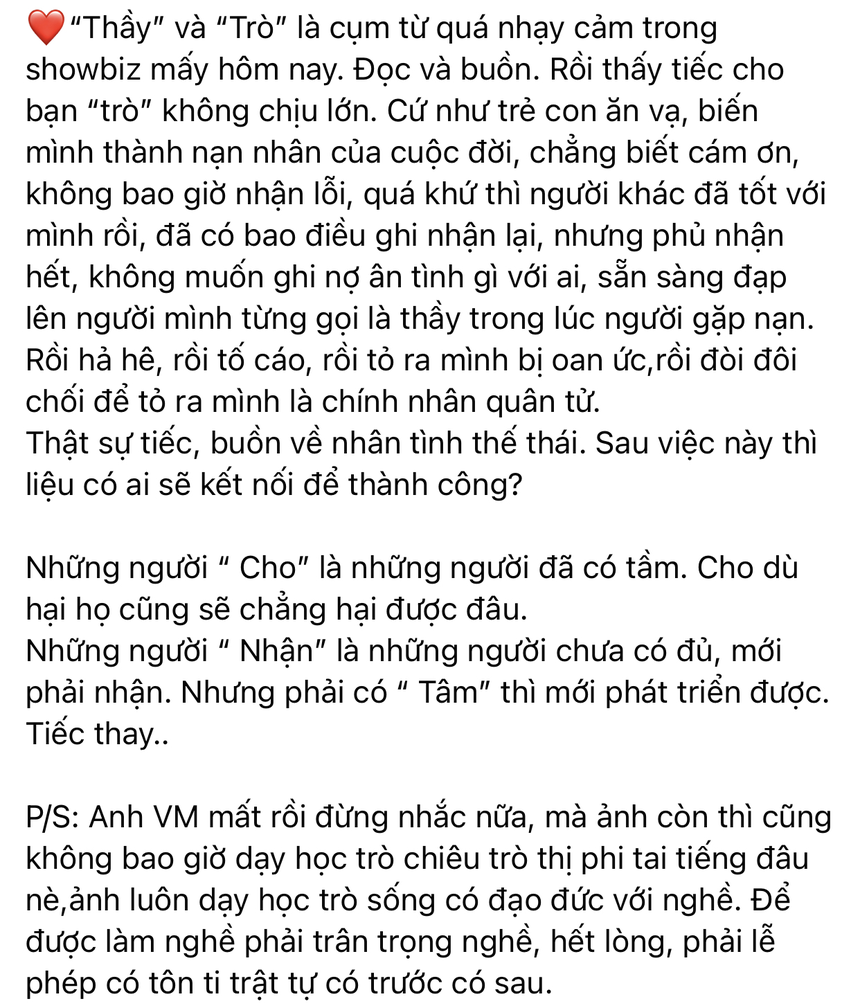 Xuân Lan nói về tình thầy trò trong showbiz: "Tiếc cho bạn 'trò' kia không chịu lớn, cứ như trẻ con ăn vạ..." - Ảnh 3.