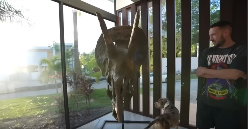 YouTuber nổi tiếng chơi trội, bỏ 12 tỷ mua hộp sọ khủng long 66 triệu năm tuổi về trưng bày - Ảnh 2. YouTuber nổi tiếng chơi trội, bỏ 12 tỷ mua hộp sọ khủng long 66 triệu năm tuổi về trưng bày - Ảnh 2.