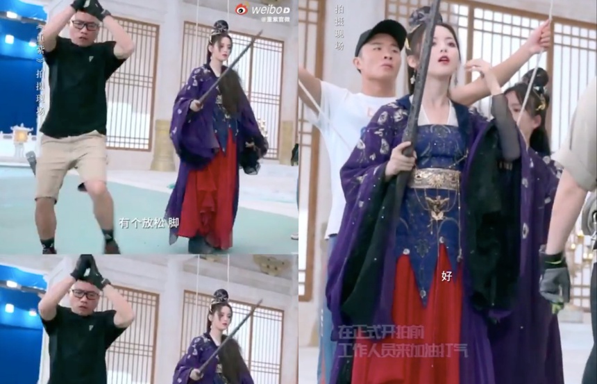 Lộ cảnh 'Mỹ nhân đẹp nhất Trung Quốc' nhào lộn trên không, chổng ngược đầu gây thót tim cho khán giả  - Ảnh 4.