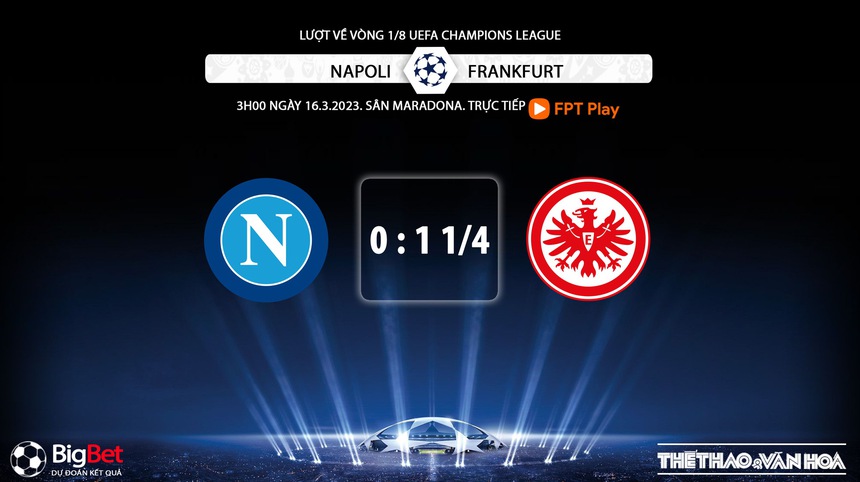 Tỷ lệ kèo Napoli vs Frankfurt