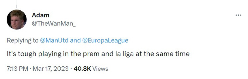 CĐV MU ca thán vì 'Quỷ đỏ' phải đá Ngoại hạng Anh và La Liga cùng lúc - Ảnh 4.