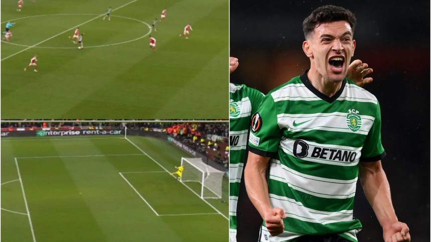 Xé lưới Arsenal từ khoảng cách 42m, cầu thủ Sporting Lisbon gây choáng váng với bàn thắng đẹp nhất mùa - Ảnh 2.