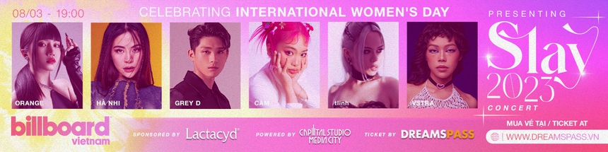Concert 'SLAY 2023': Hà Nhi, Orange, tlinh, VSTRA, Cầm và GREY D 'rủ nhau' mở quà 8/3 tặng khán giả - Ảnh 2. Concert 'SLAY 2023': Hà Nhi, Orange, tlinh, VSTRA, Cầm và GREY D 'rủ nhau' mở quà 8/3 tặng khán giả - Ảnh 2.