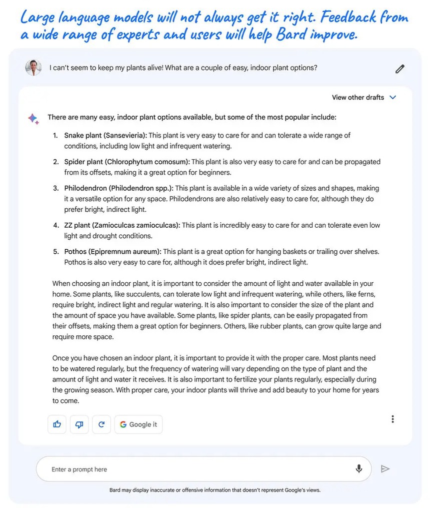 Google công bố chatbot AI Bard, nỗ lực tái khẳng định vị thế của mình trong lĩnh vực công cụ tìm kiếm - Ảnh 2.