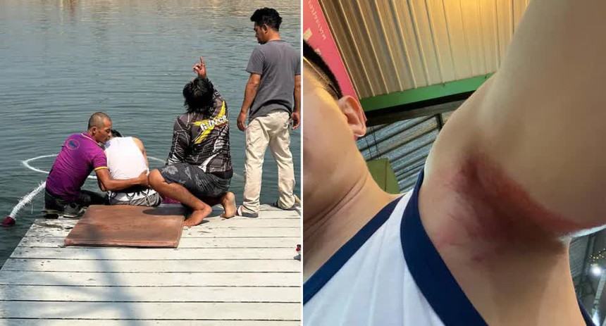 Đang nhảy bungee ở độ cao 30 mét thì đứt dây treo, người đàn ông rơi tự do xuống đáy hồ - Ảnh 2. Đang nhảy bungee ở độ cao 30 mét thì đứt dây treo, người đàn ông rơi tự do xuống đáy hồ - Ảnh 2.