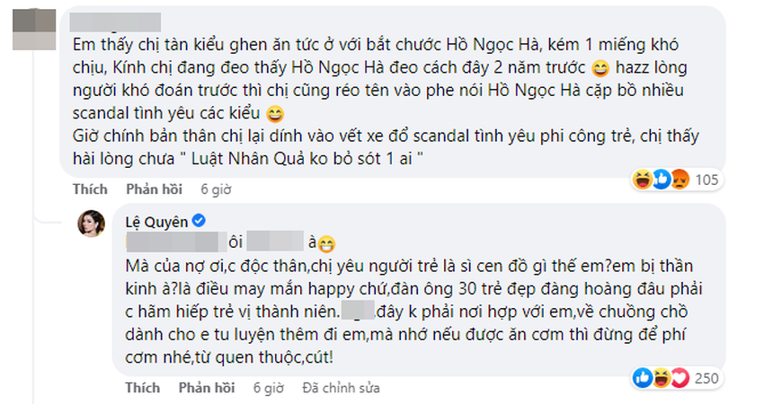 Lệ Quyên mắng anti-fan "thần kinh" khi bị nói "ghen ăn tức ở, bắt chước Hồ ngọc Hà" - Ảnh 2. Lệ Quyên mắng anti-fan "thần kinh" khi bị nói "ghen ăn tức ở, bắt chước Hồ ngọc Hà" - Ảnh 2.
