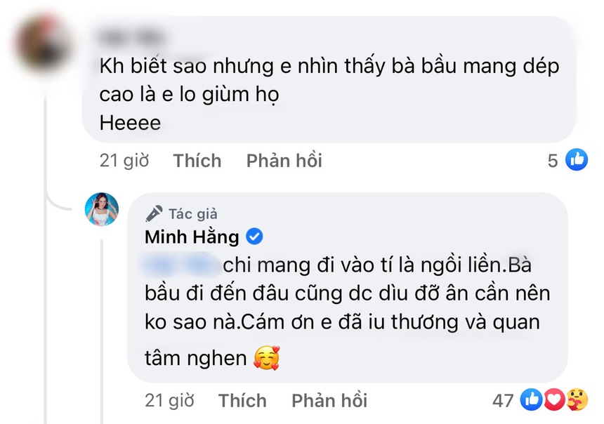 Được netizen nhắc nhở hạn chế đi cao gót khi mang bầu, Minh Hằng phản ứng ra sao? - Ảnh 4. Được netizen nhắc nhở hạn chế đi cao gót khi mang bầu, Minh Hằng phản ứng ra sao? - Ảnh 4.