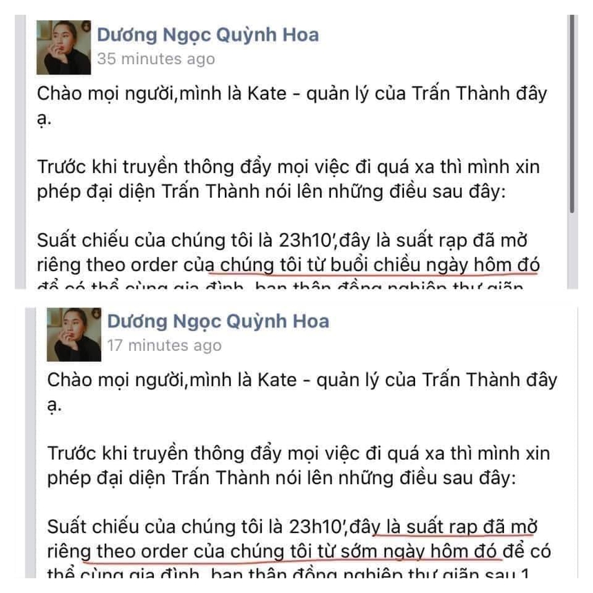 Quản lý Trấn Thành lên tiếng về ồn ào 'bao nguyên rạp', dân mạng vẫn công kích vì chi tiết này - Ảnh 4.