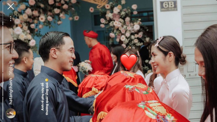 Hà Tăng và Louis Nguyễn khi làm dâu - rể phụ: Nhan sắc 'ngọc nữ' gây sốt, hành động của chồng đại gia gây chú ý - Ảnh 6.