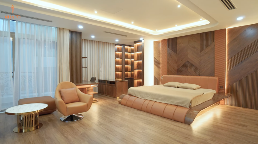 Căn siêu biệt thự trên mảnh đất 700m2: Đèn chùm bằng pha lê mạ vàng 24k, phòng ngủ cho con trai 3 tuổi rộng gần 80m2 - Ảnh 21.