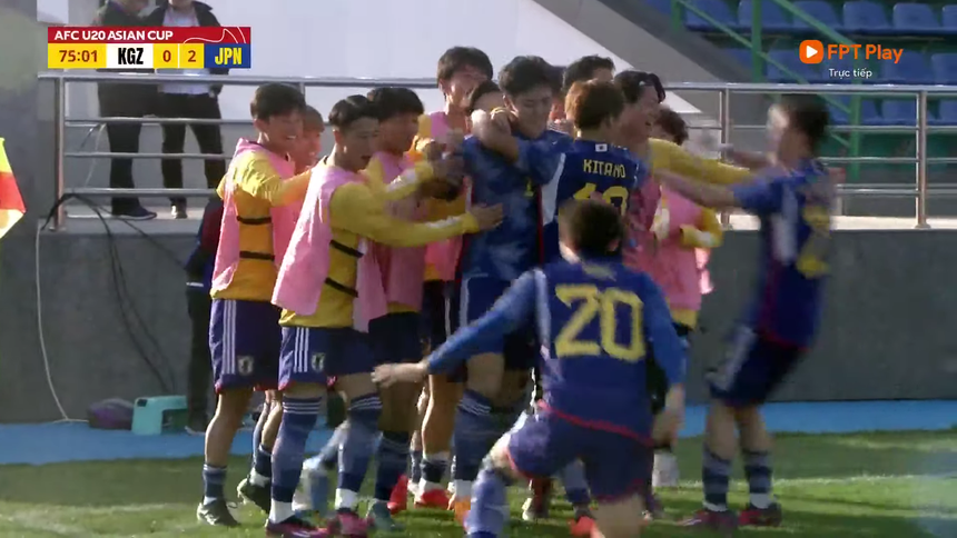 U20 Nhật Bản ghi thêm 2 bàn thắng trong vòng 15 phút cuối trận để khép lại trận đấu với thắng lợi 3-0