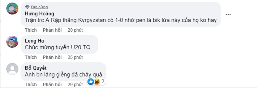 CĐV Việt Nam tấm tắc khen ngợi U20 Trung Quốc sau chiến thắng trước U20 Ả Rập Xê Út - Ảnh 3. CĐV Việt Nam tấm tắc khen ngợi U20 Trung Quốc sau chiến thắng trước U20 Ả Rập Xê Út - Ảnh 3.
