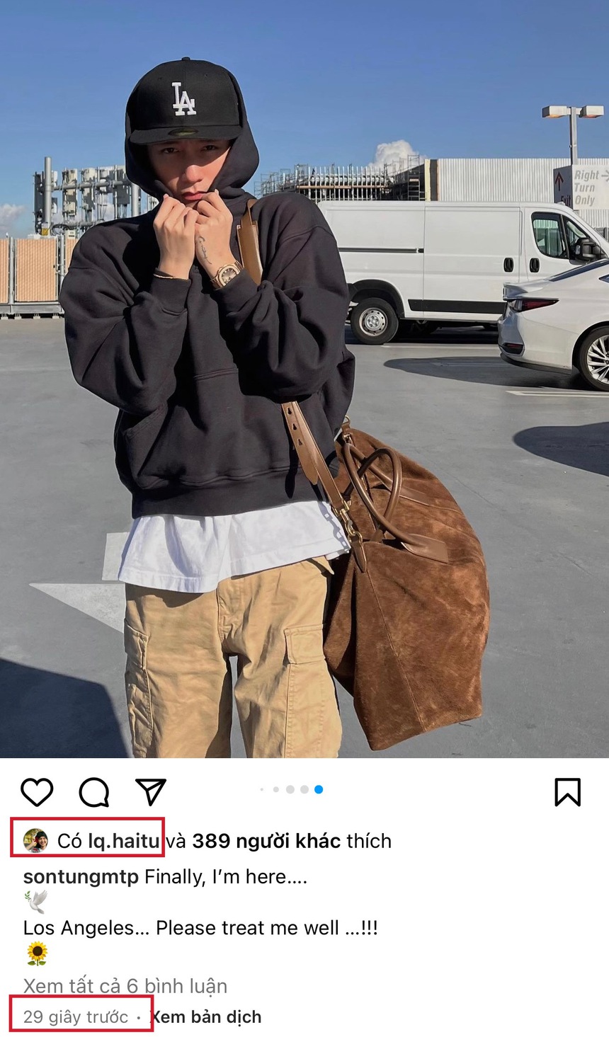 Sơn Tùng check-in tại Los Angeles ngày 8/3, Hải Tú bị 'tóm' 1 hành động 'nhanh như chớp'  - Ảnh 3.