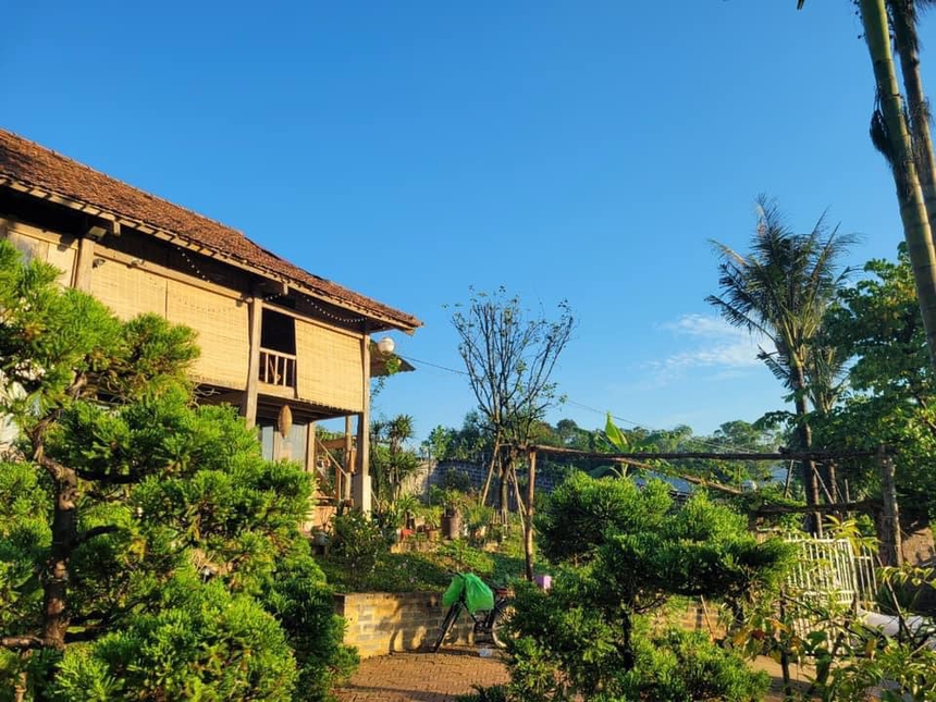 Anh kỹ sư mua 1.000m2 đất ngoại ô Hà Nội cho vợ nuôi gà, trồng rau, xây nhà sàn độc đáo có view đồng lúa xanh mướt - Ảnh 3.