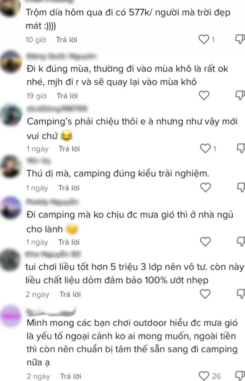 Tranh cãi chuyện mua tour cắm trại hồ Dầu Tiếng với giá 650k/người trong ngày mưa bão - Ảnh 8. Tranh cãi chuyện mua tour cắm trại hồ Dầu Tiếng với giá 650k/người trong ngày mưa bão - Ảnh 8.