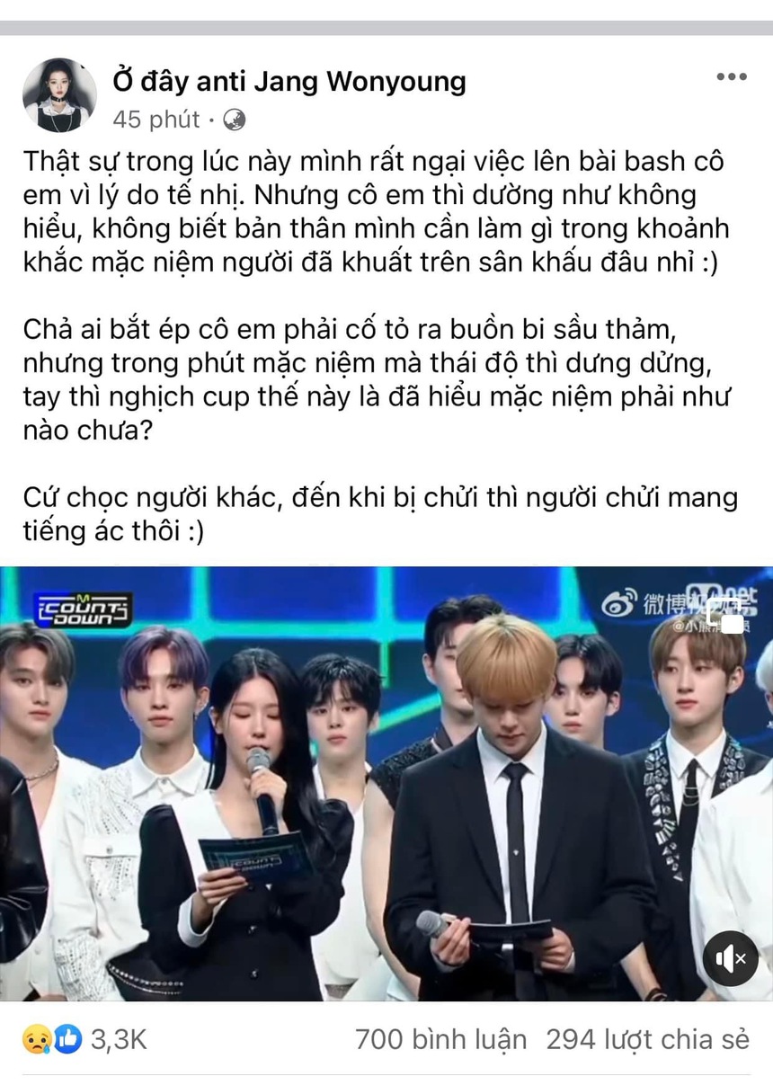 Tố Jang Wonyoung “đùa cợt" trong ngày tưởng nhớ Moonbin (ASTRO), antifan Việt gây phẫn nộ - Ảnh 2.