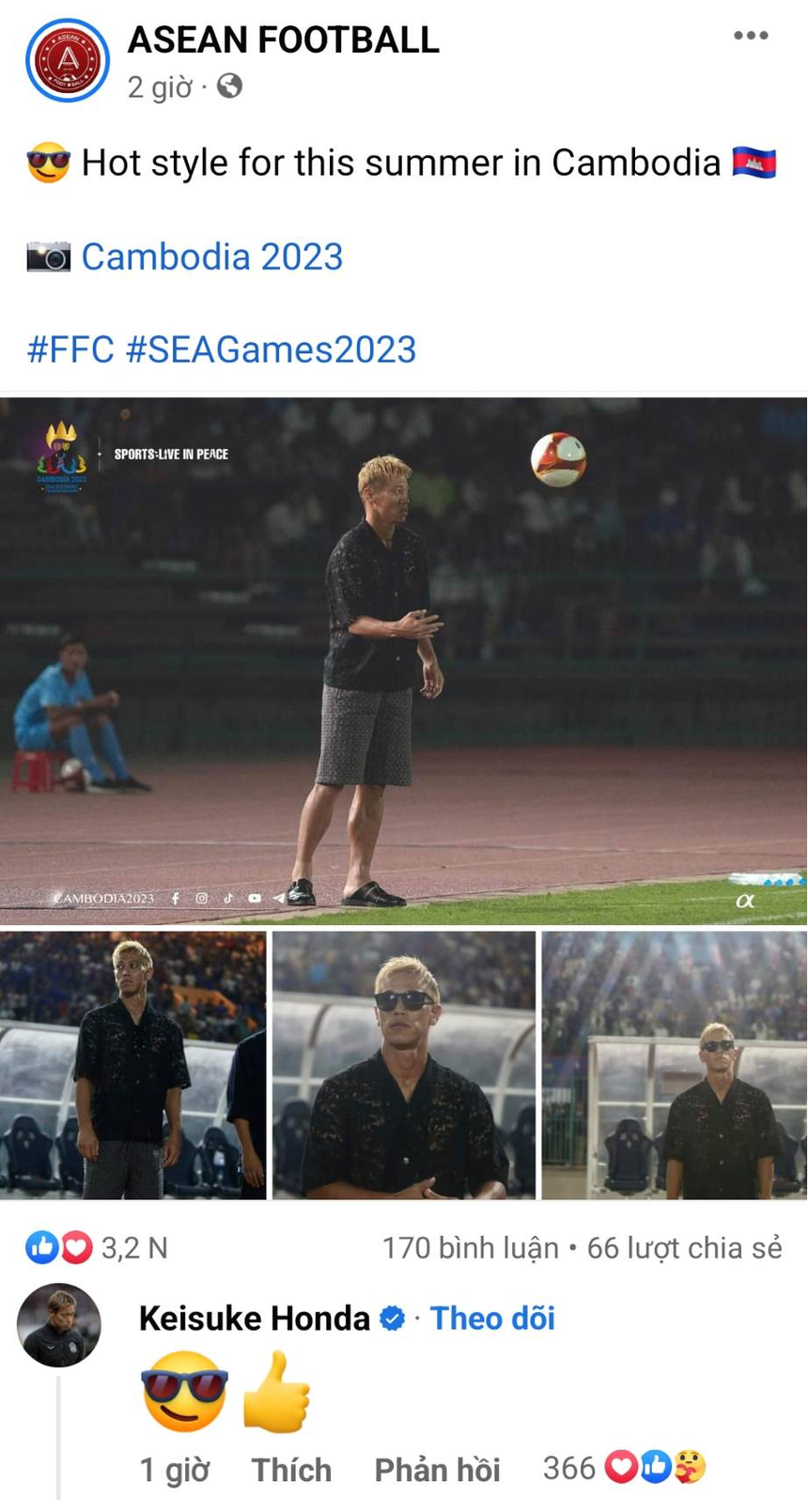 Keisuke Honda gây tranh cãi với thời trang ‘độc lạ’, HLV U22 Campuchia liền có phản bác bất ngờ - Ảnh 3.