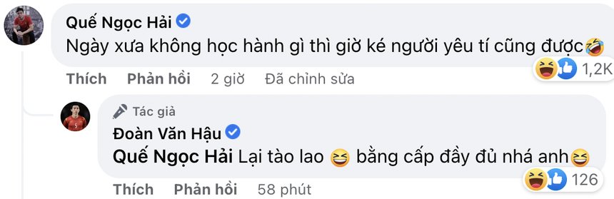 Đoàn Văn Hậu đáp trả ra sao khi bị Quế Ngọc Hải nói 'không học hành gì' nên ké kỷ yếu của bạn gái tốt nghiệp trường luật - Ảnh 1. Đoàn Văn Hậu đáp trả ra sao khi bị Quế Ngọc Hải nói 'không học hành gì' nên ké kỷ yếu của bạn gái tốt nghiệp trường luật - Ảnh 1.