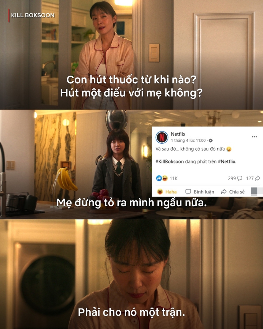 Dân mạng cười ngất vì màn đối đáp 'trầm cảm' của Jeon Do Yeon và cô con gái tuổi teen trong 'Kill Boksoon' - Ảnh 2.