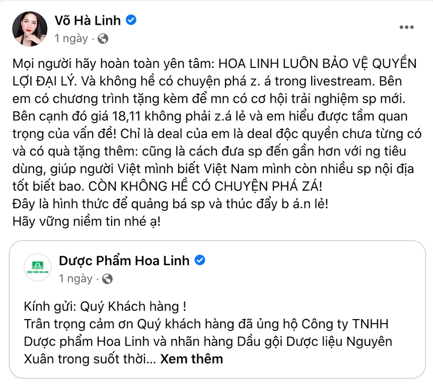 Hà Linh và chuỗi từ khóa 'vạ miệng': Chấn động, chưa từng có, dọn sạch kho, xanh 18k nâu 11k... - Ảnh 4. Hà Linh và chuỗi từ khóa 'vạ miệng': Chấn động, chưa từng có, dọn sạch kho, xanh 18k nâu 11k... - Ảnh 4.