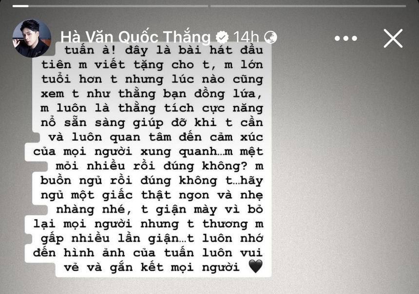Dàn nghệ sĩ Việt đau xót, nói lời tiễn biệt cựu thành viên Zero9 vừa qua đời - Ảnh 3. Dàn nghệ sĩ Việt đau xót, nói lời tiễn biệt cựu thành viên Zero9 vừa qua đời - Ảnh 3.