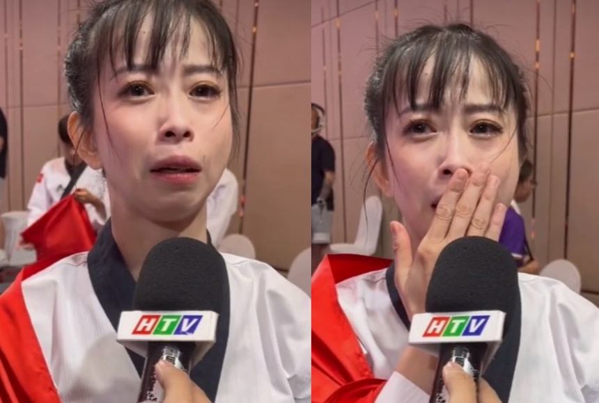 Mỹ nhân làng võ Châu Tuyết Vân òa khóc khi trọng tài mắc sai lầm, Việt Nam suýt mất HCV vì bị trừ điểm oan  - Ảnh 3.