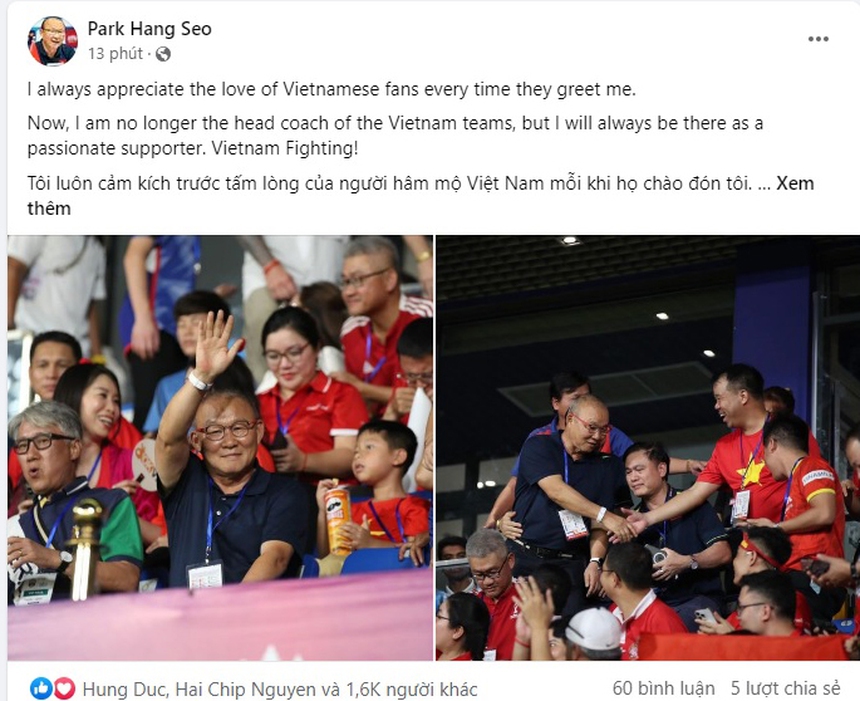 HLV Park Hang Seo cổ vũ U22 Việt Nam đấu U22 Thái Lan, nói lời tâm huyết xác nhận vai trò mới - Ảnh 2.