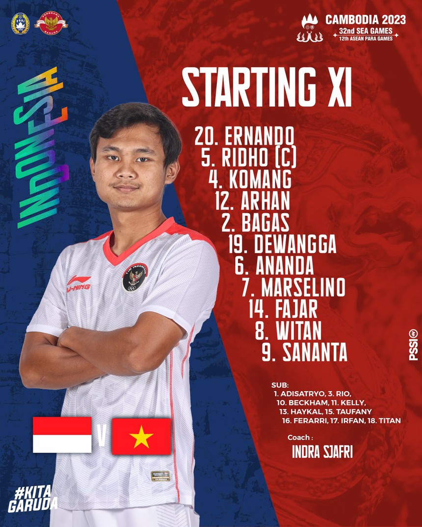 Xem VTV5 trực tiếp U22 Việt Nam vs U22 Indonesia, SEA Games 32: Văn Tùng đá chính, Văn Khang dự bị - Ảnh 4.