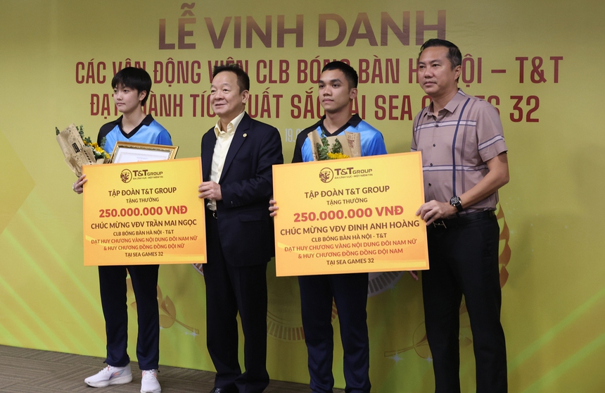 Bầu Hiển thưởng khủng cho 2 sao trẻ bóng bàn giành HCV SEA Games 32 - Ảnh 2. SEA Games 32, bầu Hiển, bóng bàn, Trần Mai Ngọc, Đinh Anh Hoàng