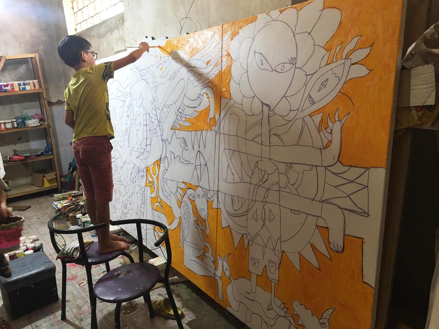 Giải thưởng Thiếu nhi Dế Mèn lần 4 - 2023: Hoàng Nhật Quang vẽ nhẹ nhàng như chơi - Ảnh 8.