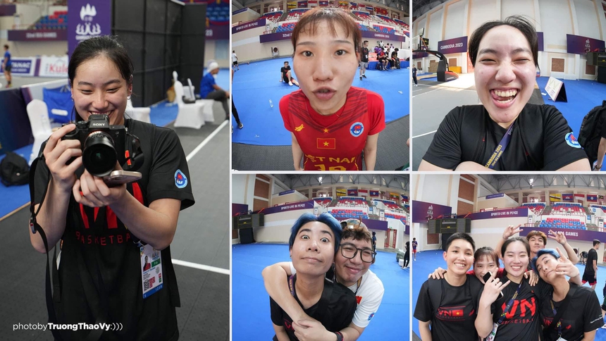 Cười bể bụng với bộ ảnh 'phong ấn nhan sắc' của chị em bóng rổ Trương Twins - Ảnh 2.