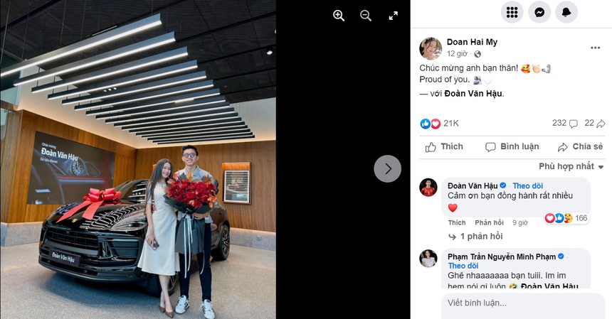 Văn Hậu khoe xe sang xịn, hạnh phúc khi có Doãn Hải My ở cạnh bên - Ảnh 2. Văn Hậu khoe xe sang xịn, hạnh phúc khi có Doãn Hải My ở cạnh bên - Ảnh 2.