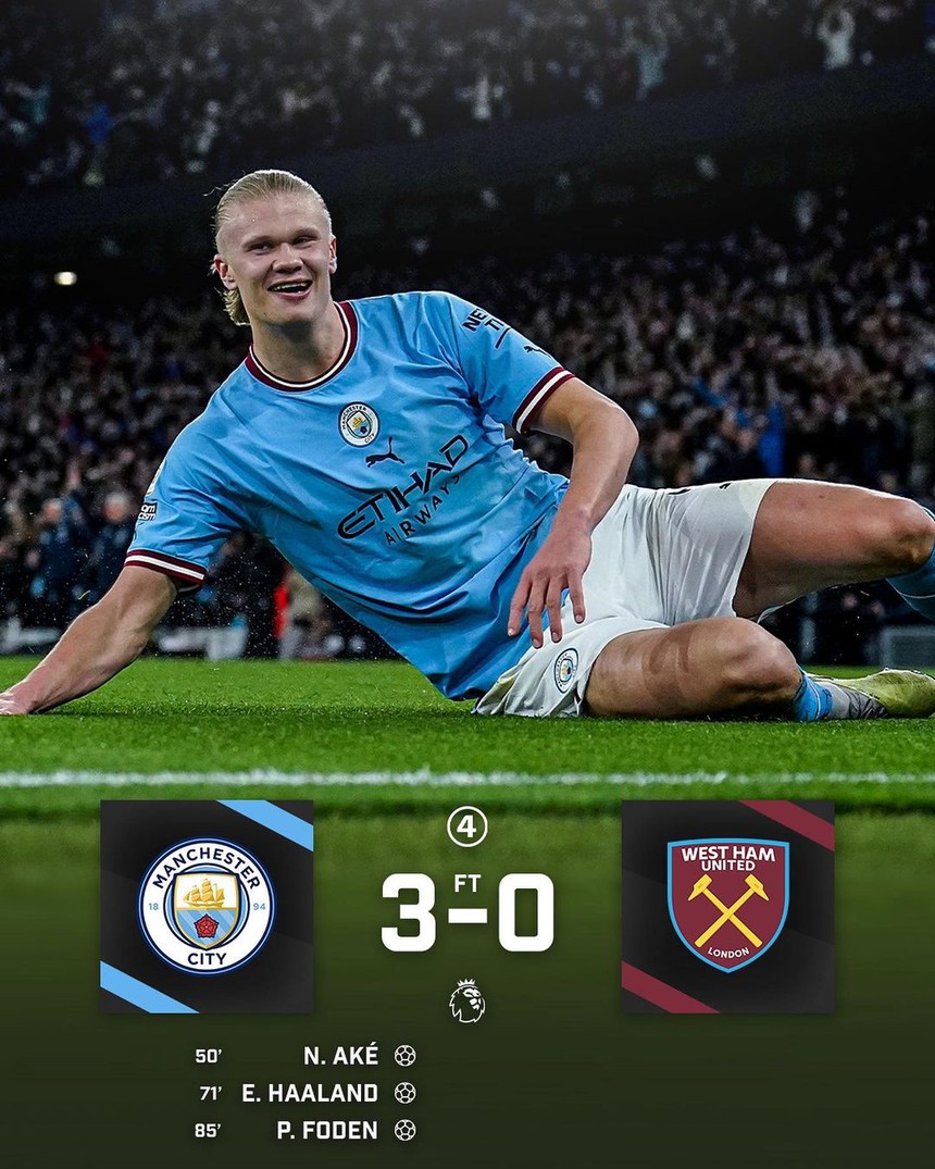 Erling Haaland đi vào lịch sử Premier League trong ngày Man City đòi lại ngôi đầu bảng từ Arsenal - Ảnh 7.