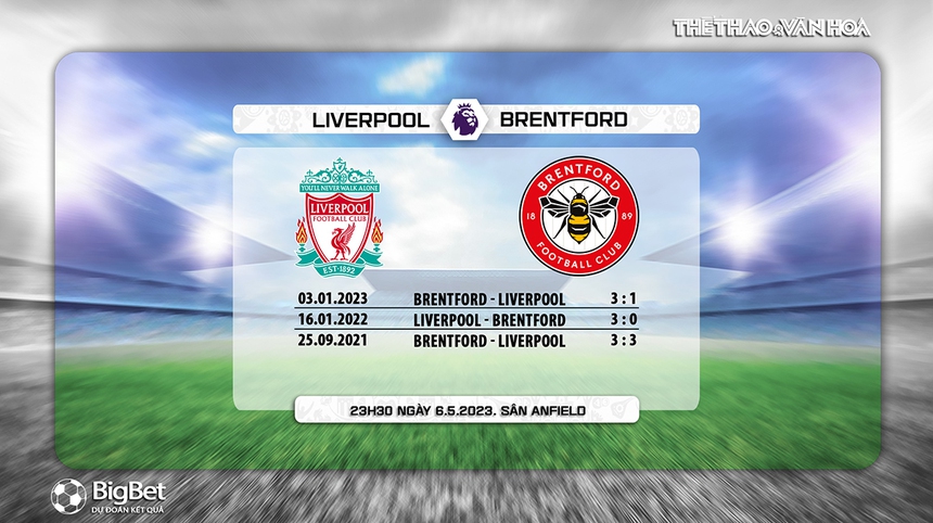 Nhận định, soi kèo Liverpool vs Brentford (23h30, 6/5), Ngoại hạng Anh vòng 35 - Ảnh 2. Nhận định, soi kèo Liverpool vs Brentford (23h30, 6/5), Ngoại hạng Anh vòng 35 - Ảnh 2.