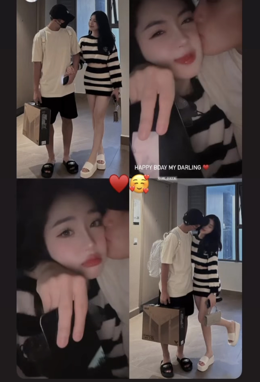 Tiền đạo U22 Việt Nam được bạn gái hotgirl chúc mừng sinh nhật đầy ngọt ngào, công khai ảnh thân mật - Ảnh 1.