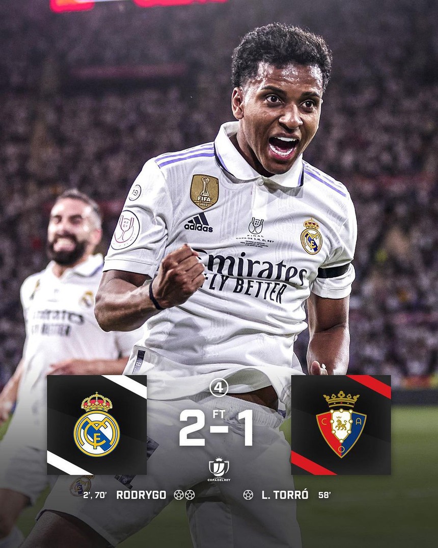 Rodrygo hóa người hùng với cú đúp ấn tượng, Real Madrid vô địch cúp nhà vua Tây Ban Nha - Ảnh 6.